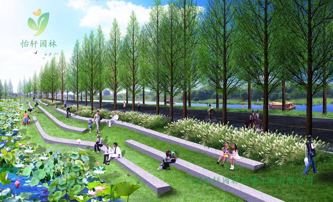 湖北荊州環(huán)長湖濕地公園綠化景觀設(shè)計案例效果圖